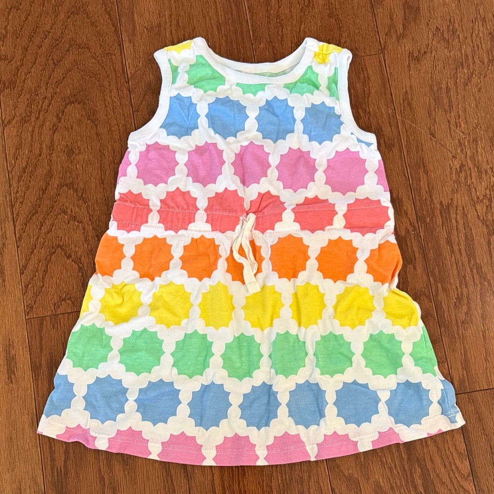 Primary Multicolor Geometric Kids Casual Dress
